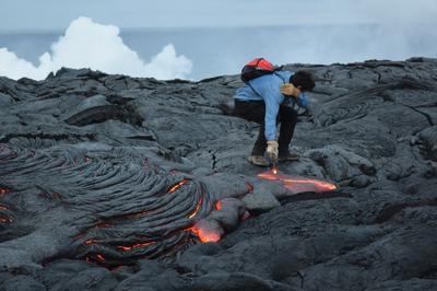 Have you ever wondered what it's like to scoop up molten lava?